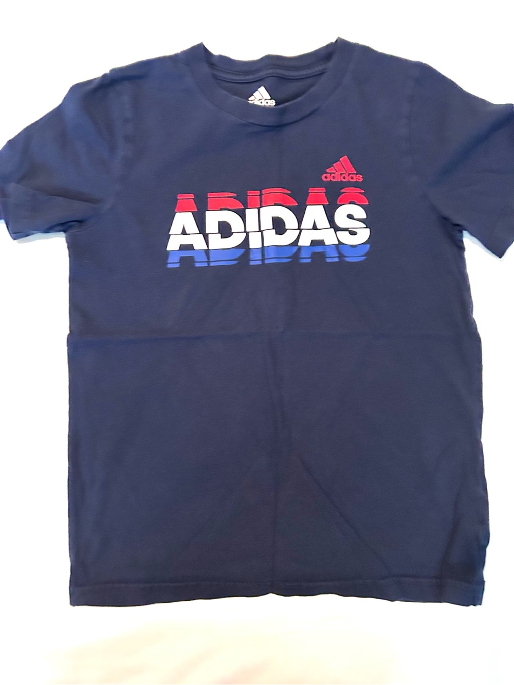 adidas Navy Tee with Red, White & Blue Logo